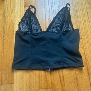 Black Lace Tank Top with Adjustable Straps